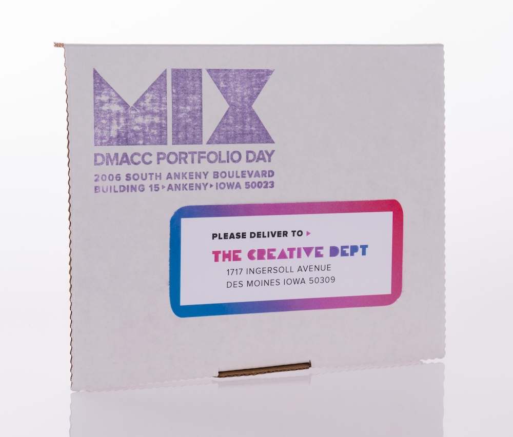 DMACC Portfolio Day MIX CD Invite Outer Packaging Design