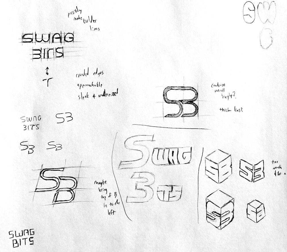 SWAG BITS Logo General Ideas Sketches