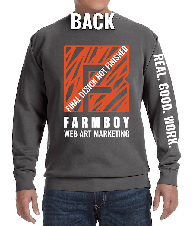Farmboy Sweatshirt Design Mockup Back